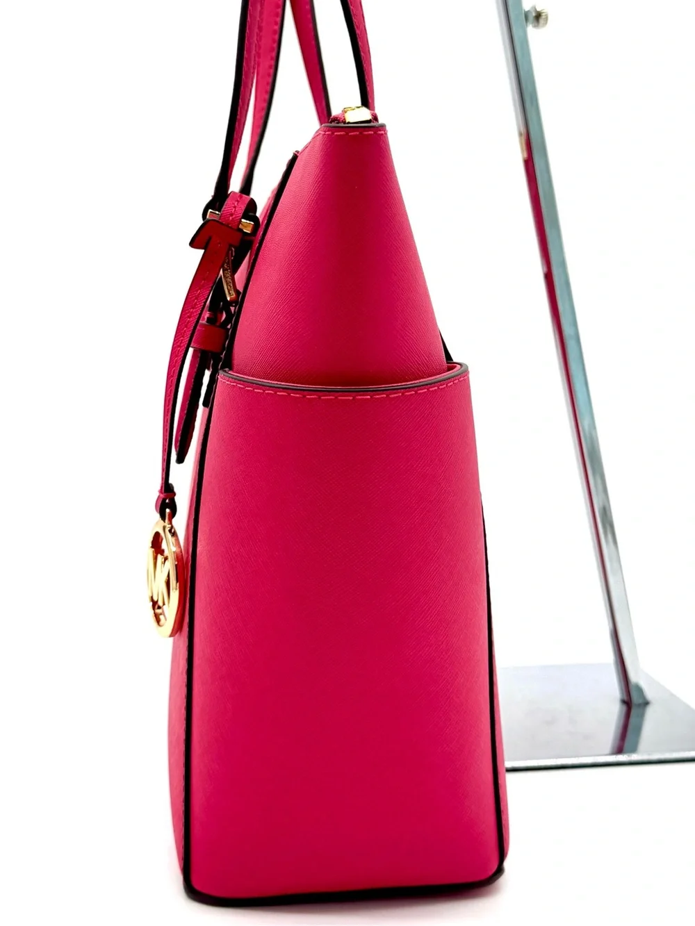 Michael Kors Large Charlotte Tote Bag Electric Pink